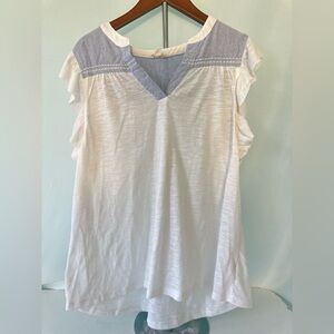 Hem & Thread Blue And White Blouse